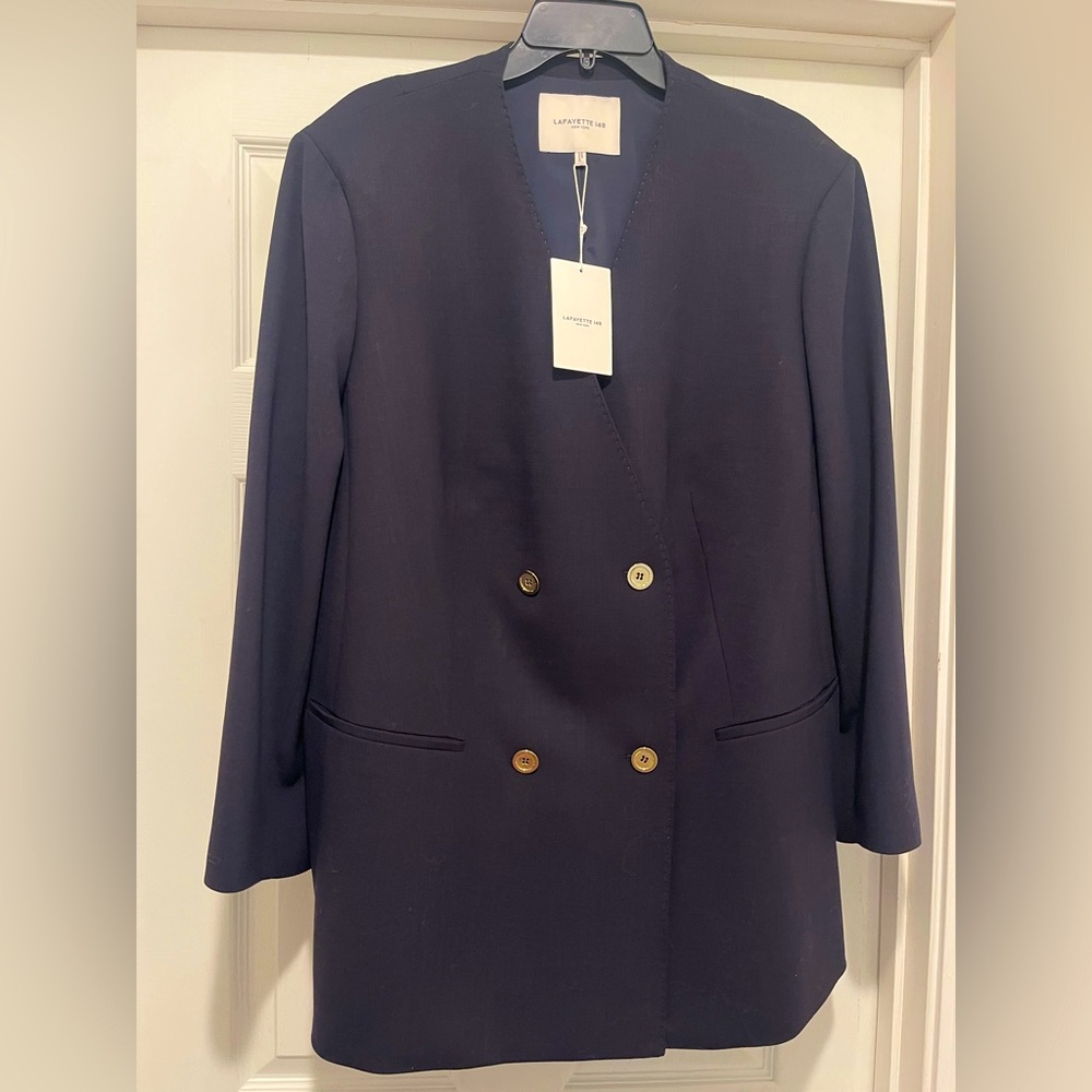 Lafayette 148 navy blazer